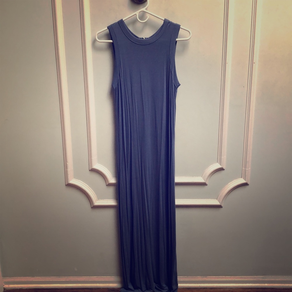 Cotton sleeveless blue/grey dress. Worn 2x